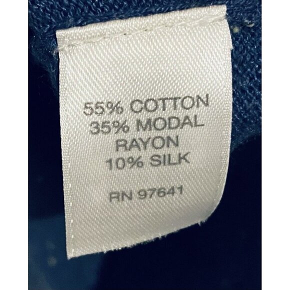 J Jill Sweater Womens Large Mock Neck Tunic Long Sleeve Lightweight Blue Flecked - Picture 6 of 7